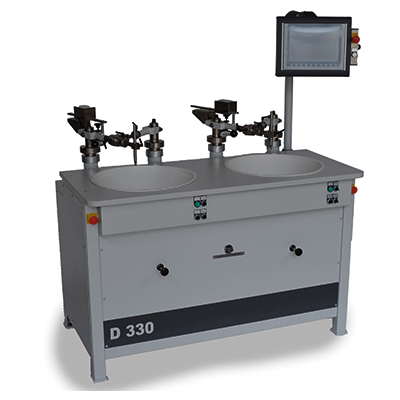 Lapping and polishing machines with double eccentric and double overarm